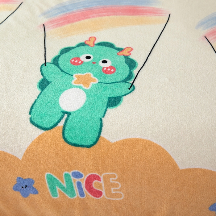 91家纺网 家纺一手货源 找家纺 侨鑫 2024新款法兰绒毛毯 小恐龙