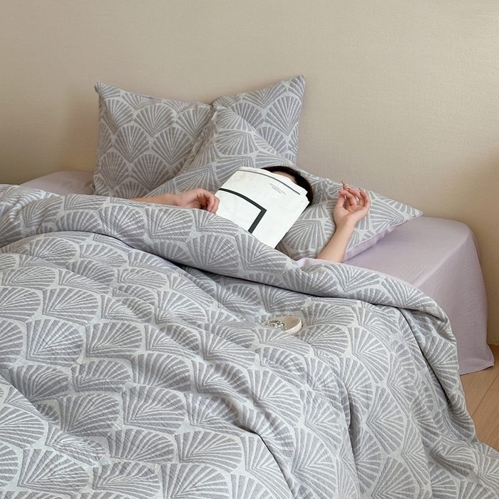 91家纺网 家纺一手货源 找家纺 梦享生活家居 2024新款全棉A类色织大提花四件套 提花罗拉紫