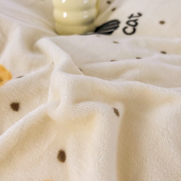 91家纺网 家纺一手货源 找家纺 青螺家纺 2024加厚高克重保暖爆款小清新牛奶绒印花双面绒单被套 猫咪精灵