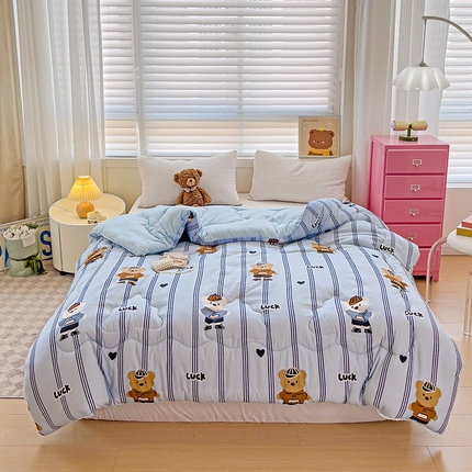 2024新款A类水洗棉印花超柔保暖冬被 幸运熊