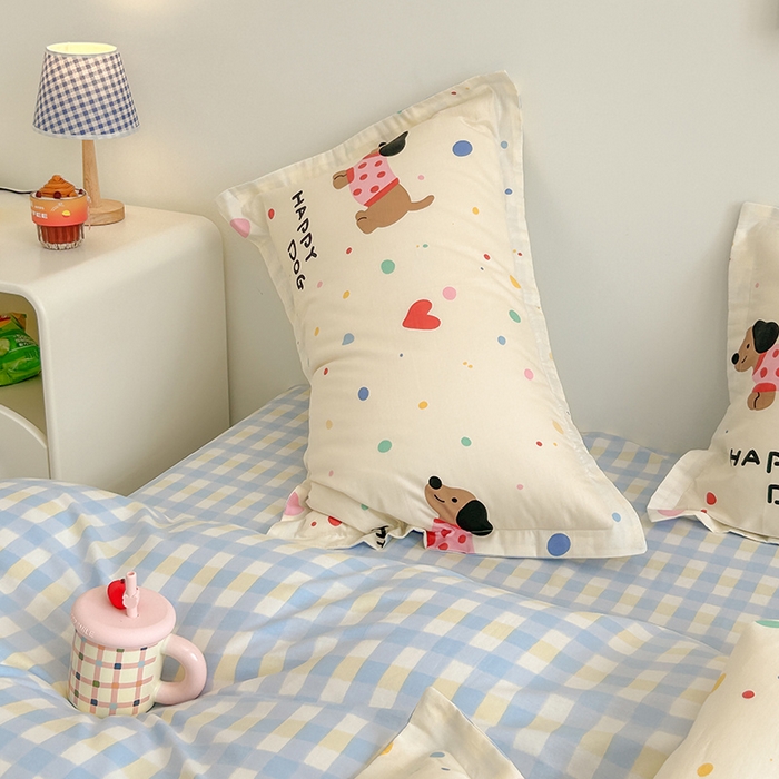 91家纺网 家纺一手货源 找家纺 绵庭家纺 2024新款全棉印花套件系列-洛丽塔 甜心汪星人