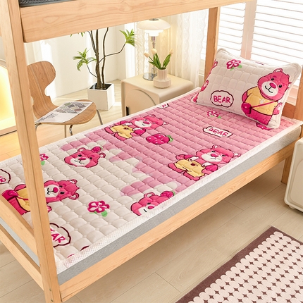 91家纺网 家纺一手货源 找家纺 （总）牵依 2025新款牛奶绒印花床垫学生床褥