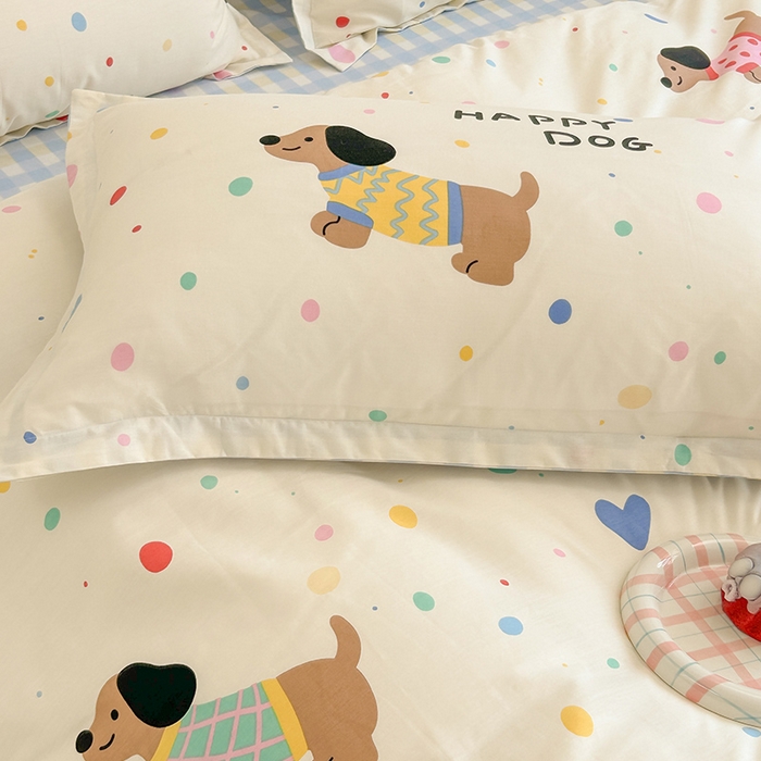 91家纺网 家纺一手货源 找家纺 绵庭家纺 2024新款全棉印花套件系列-洛丽塔 甜心汪星人