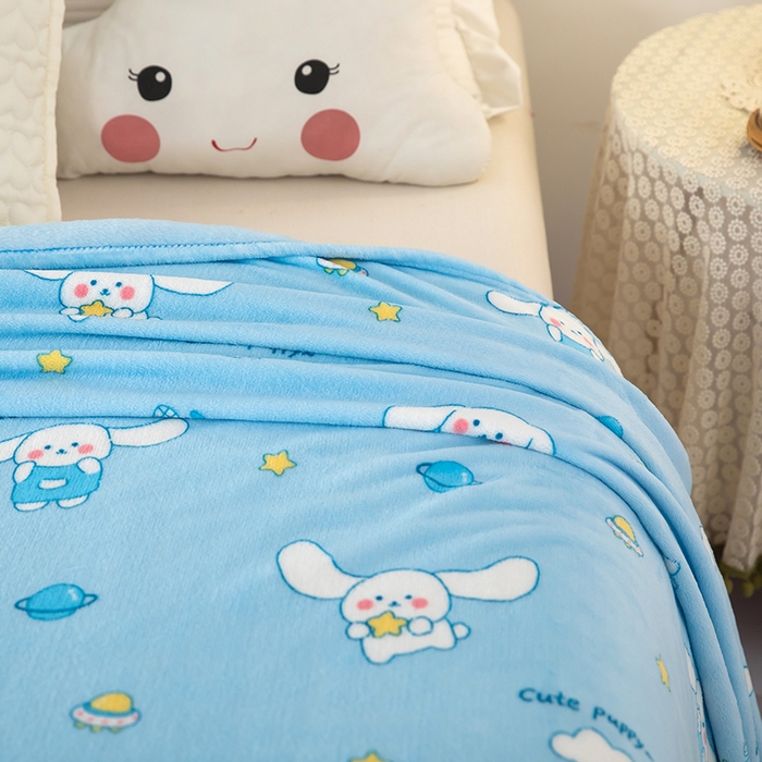 91家纺网 家纺一手货源 找家纺 侨鑫 2024新款法兰绒毛毯 长耳兔