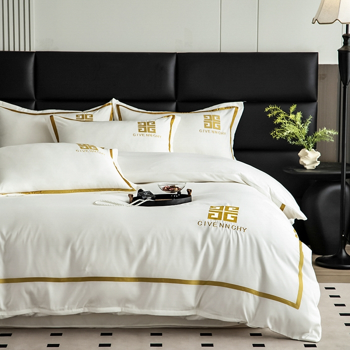 91家纺网 家纺一手货源 找家纺 富宁家纺 2025新款亲肤棉磨毛刺绣四件套-梵希系列 白