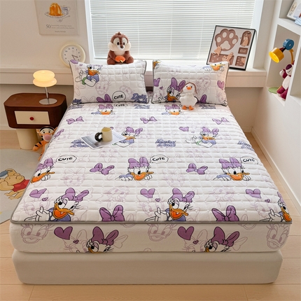 91家纺网 家纺一手货源 找家纺 迪梦思 2024新款正版授权卡通牛奶绒床垫床护垫 学生床垫床笠 美丽黛西-床笠款