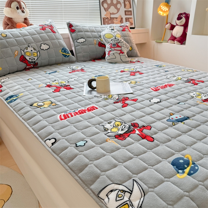 91家纺网 家纺一手货源 找家纺 迪梦思 2024新款正版授权卡通牛奶绒床垫床护垫 学生床垫床笠 奥特曼战士-床垫款
