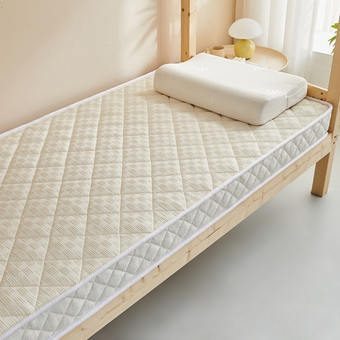 91家纺网 家纺一手货源 找家纺 祁恋婷 2024新款乳胶椰棕学生床垫【床垫遮盖物】 乳胶椰棕奶油白