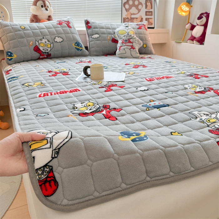 91家纺网 家纺一手货源 找家纺 迪梦思 2024新款正版授权卡通牛奶绒床垫床护垫 学生床垫床笠 奥特曼战士-床垫款