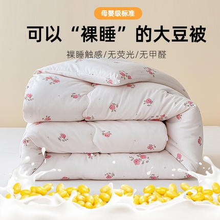芯恋家居 2025新款斜纹云感棉大豆被冬被 蔷薇