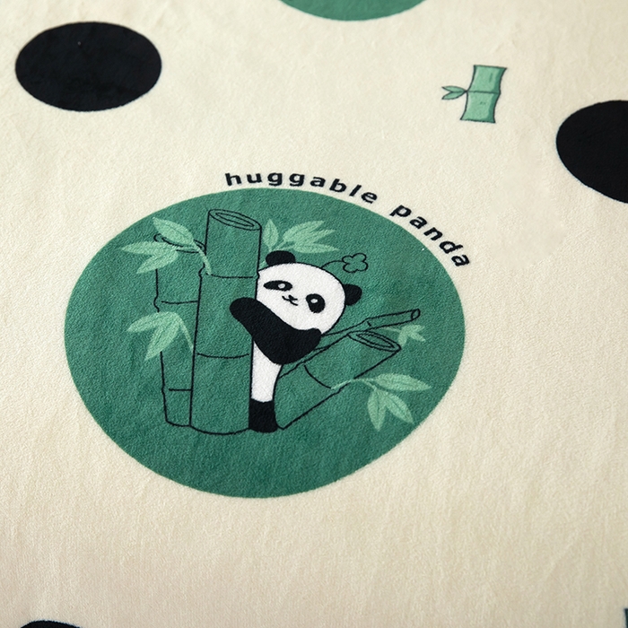 91家纺网 家纺一手货源 找家纺 侨鑫 2024新款法兰绒毛毯 熊猫宝宝