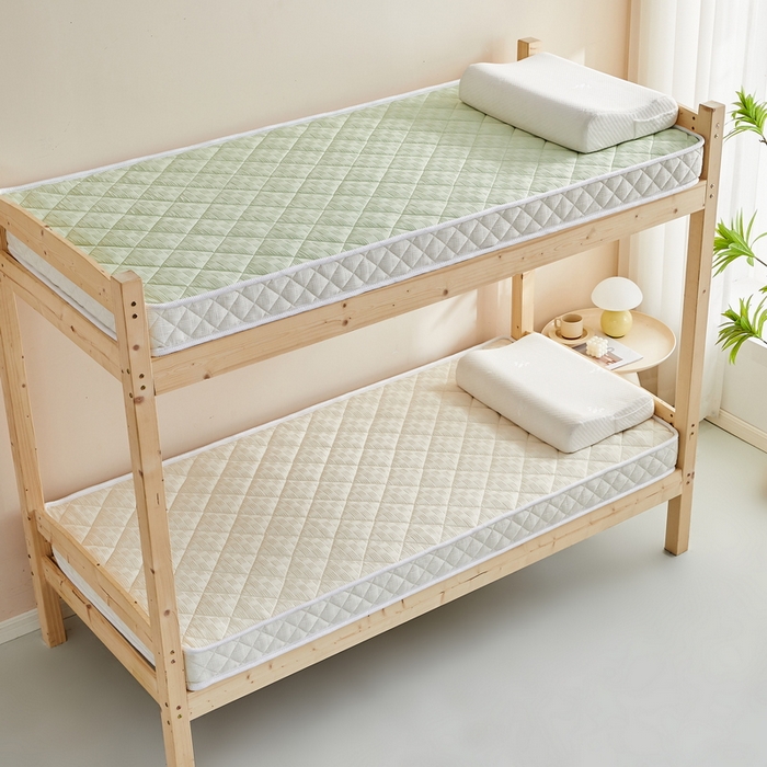 91家纺网 家纺一手货源 找家纺 祁恋婷 2024新款乳胶椰棕学生床垫【床垫遮盖物】 乳胶椰棕清新绿