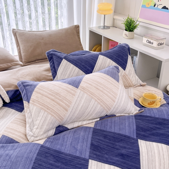 91家纺网 家纺一手货源 找家纺 青螺家纺 2024加厚高克重保暖爆款小清新牛奶绒印花双面绒单被套 晨筱