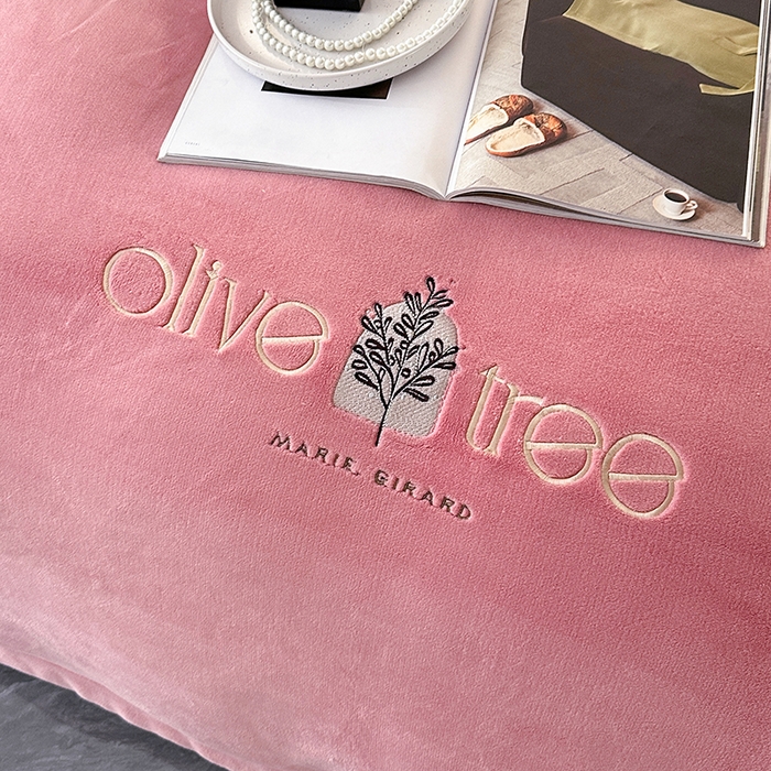 91家纺网 家纺一手货源 找家纺 橘姿家纺 2024新款高克重九斤牛奶绒绣花四件套 相伴-豆沙