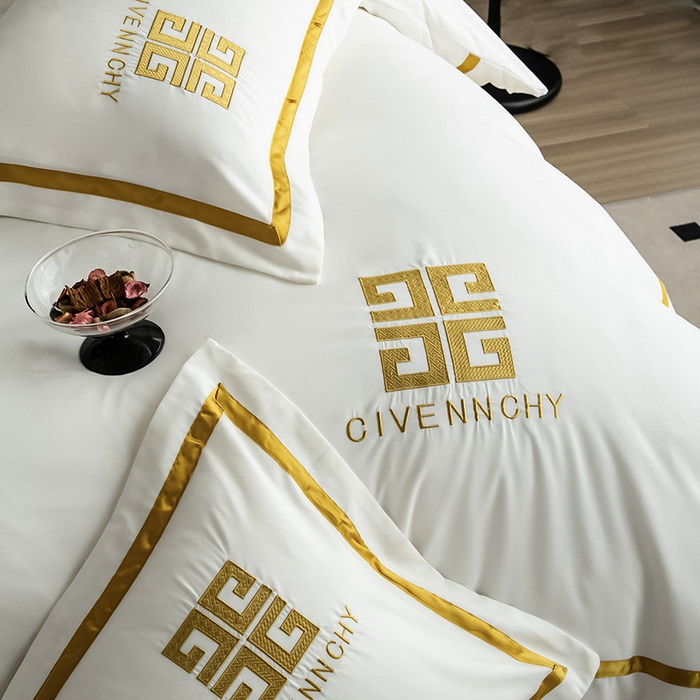 91家纺网 家纺一手货源 找家纺 富宁家纺 2025新款亲肤棉磨毛刺绣四件套-梵希系列 白