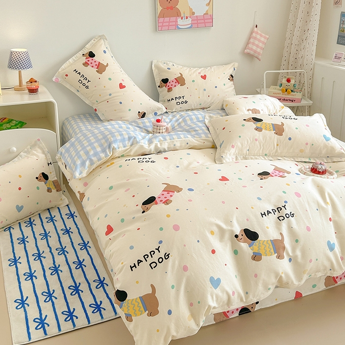 91家纺网 家纺一手货源 找家纺 绵庭家纺 2024新款全棉印花套件系列-洛丽塔 甜心汪星人