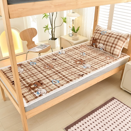 91家纺网 家纺一手货源 找家纺 （总）牵依 2025新款牛奶绒印花床垫学生床褥