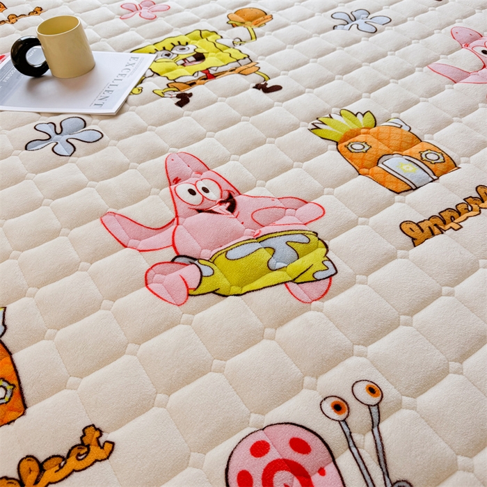 91家纺网 家纺一手货源 找家纺 迪梦思 2024新款正版授权卡通牛奶绒床垫床护垫 学生床垫床笠 海绵乐园-床笠款