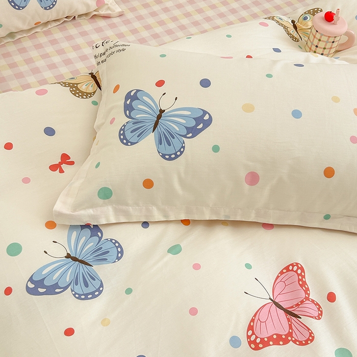 91家纺网 家纺一手货源 找家纺 绵庭家纺 2024新款全棉印花套件系列-洛丽塔 蝴蝶翩翩