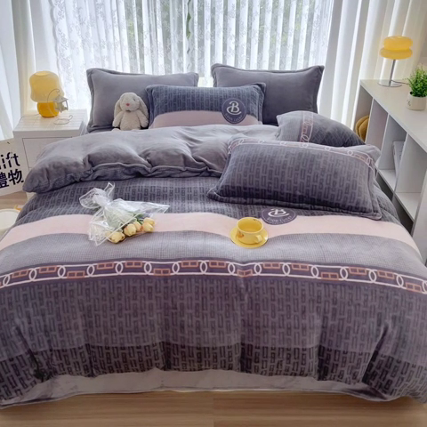 91家纺网 家纺一手货源 找家纺 青螺家纺 2024加厚高克重保暖爆款小清新牛奶绒印花双面绒单被套 马吉拉
