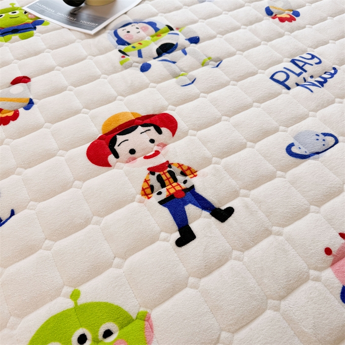 91家纺网 家纺一手货源 找家纺 迪梦思 2024新款正版授权卡通牛奶绒床垫床护垫 学生床垫床笠 巴斯乐园-床笠款