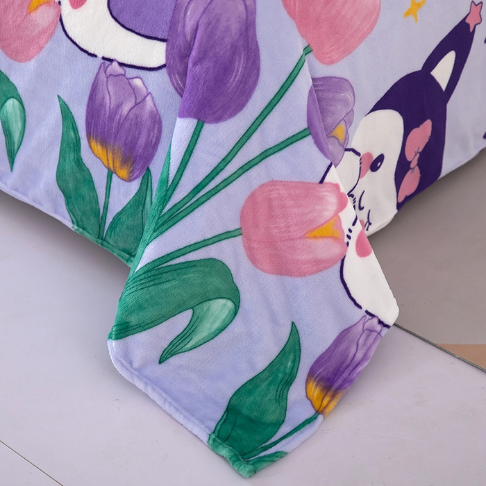 91家纺网 家纺一手货源 找家纺 侨鑫 2024新款法兰绒毛毯 兔芳华