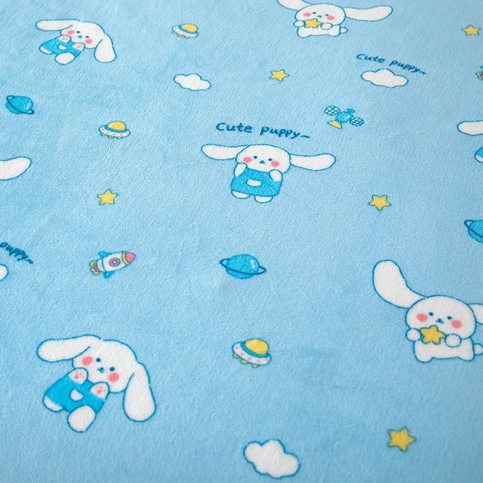 91家纺网 家纺一手货源 找家纺 侨鑫 2024新款法兰绒毛毯 长耳兔