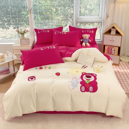 91家纺网 家纺一手货源 找家纺 （总）昊川家纺 2025新款A类全棉水洗棉高密毛巾绣四件套