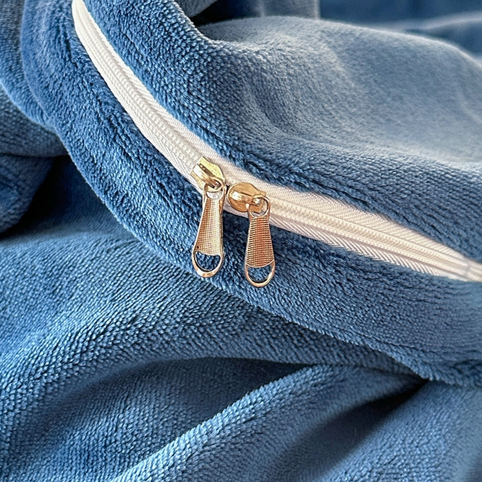 91家纺网 家纺一手货源 找家纺 橘姿家纺 2024新款高克重九斤牛奶绒绣花四件套 相伴-蓝