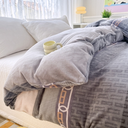 青螺家纺 2024加厚高克重保暖爆款小清新牛奶绒印花双面绒单被套 马吉拉