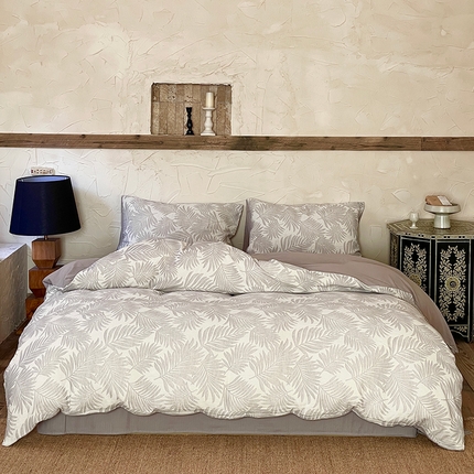 91家纺网 家纺一手货源 找家纺 山舍家居  2024新款棉麻色织提花四件套 扶苏-云暮