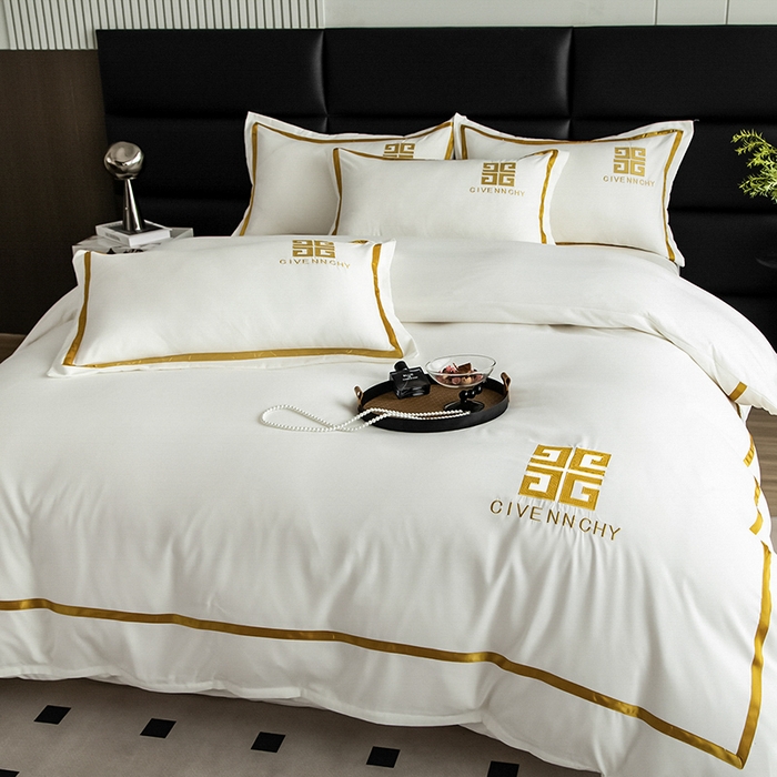 91家纺网 家纺一手货源 找家纺 富宁家纺 2025新款亲肤棉磨毛刺绣四件套-梵希系列 白