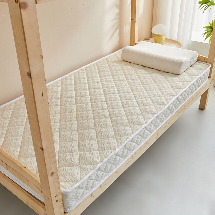 91家纺网 家纺一手货源 找家纺 祁恋婷 2024新款乳胶椰棕学生床垫【床垫遮盖物】 乳胶椰棕奶油白