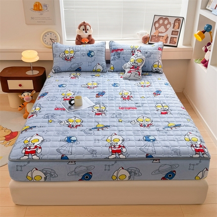 迪梦思 2024新款正版授权卡通牛奶绒床垫床护垫 学生床垫床笠 宇宙奥特曼-床笠款