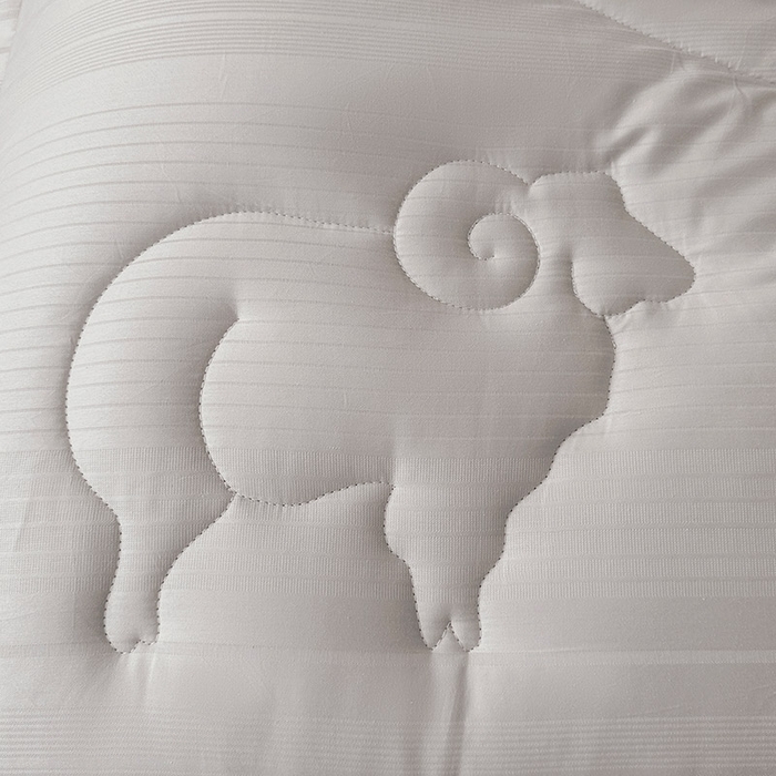 91家纺网 家纺一手货源 找家纺 2024新款澳洲水洗羊毛纯棉全棉提花羊毛被春秋被加厚冬被被子被芯-三明治款 灰色