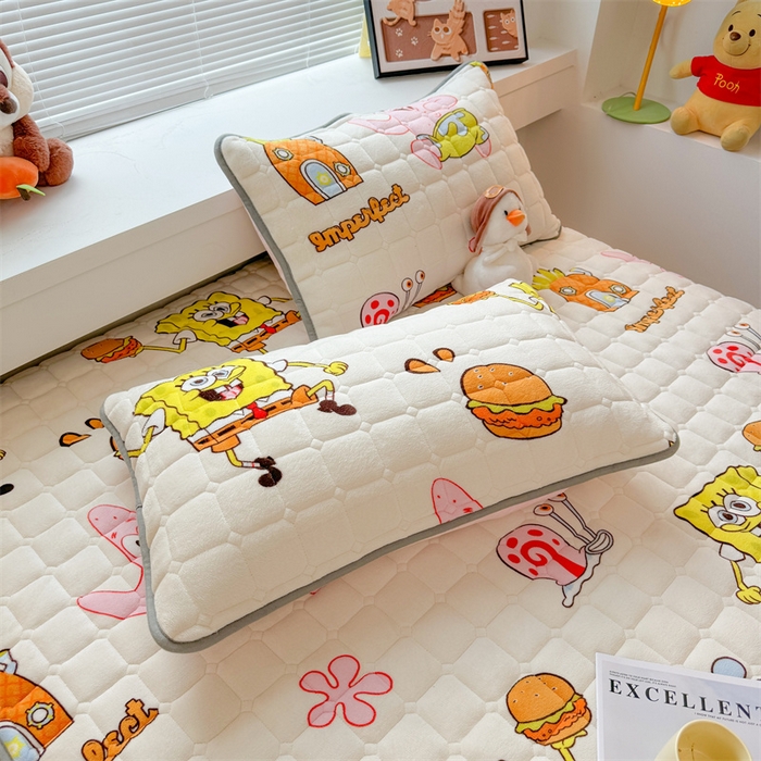 91家纺网 家纺一手货源 找家纺 迪梦思 2024新款正版授权卡通牛奶绒床垫床护垫 学生床垫床笠 海绵乐园-床垫款