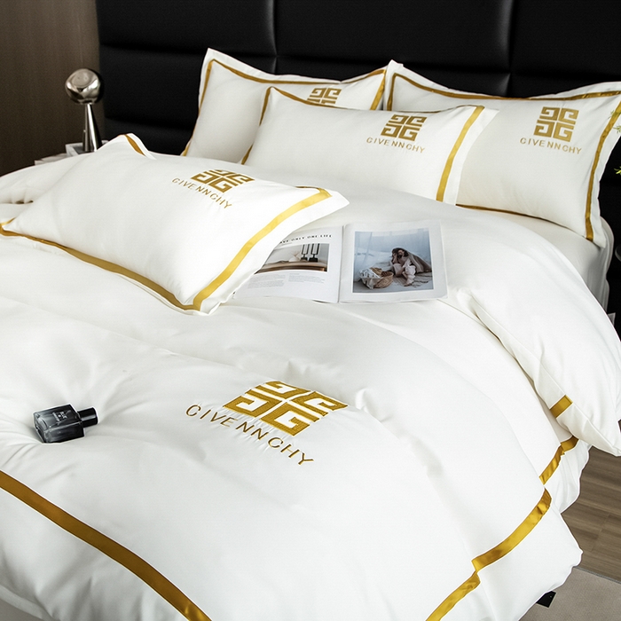 91家纺网 家纺一手货源 找家纺 富宁家纺 2025新款亲肤棉磨毛刺绣四件套-梵希系列 白