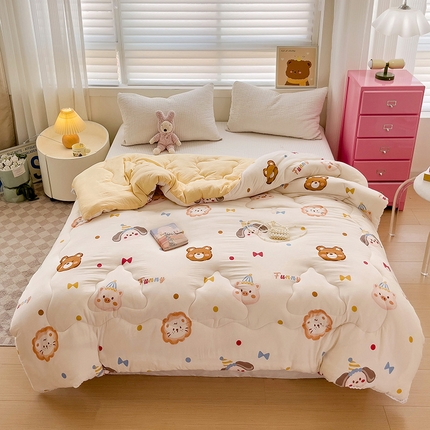 91家纺网 家纺一手货源 找家纺 2024新款A类水洗棉印花超柔保暖冬被 宠物大会