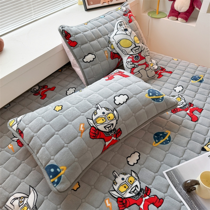 91家纺网 家纺一手货源 找家纺 迪梦思 2024新款正版授权卡通牛奶绒床垫床护垫 学生床垫床笠 奥特曼战士-床垫款