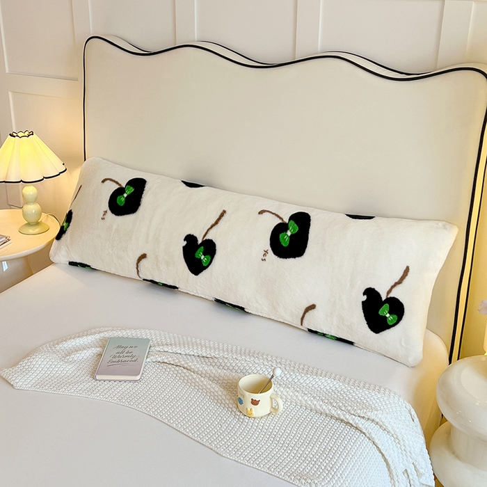 91家纺网 家纺一手货源 找家纺 梦舒羽 2025新款兔毛绒印花双人枕套牛奶绒加长枕芯套雪花绒枕头套一见倾心-黑