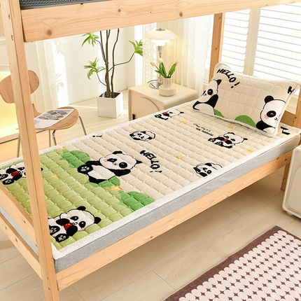 91家纺网 家纺一手货源 找家纺 （总）牵依 2025新款牛奶绒印花床垫学生床褥