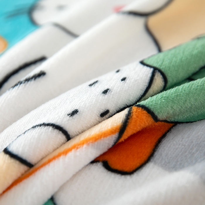 91家纺网 家纺一手货源 找家纺 侨鑫 2024新款法兰绒毛毯 玉兔