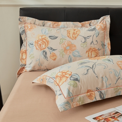 91家纺网 家纺一手货源 找家纺 （总）2024新款纯棉加厚磨毛一字绣枕套一对