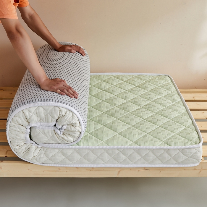 91家纺网 家纺一手货源 找家纺 祁恋婷 2024新款乳胶椰棕学生床垫【床垫遮盖物】 乳胶椰棕清新绿