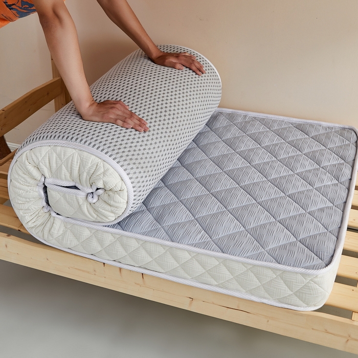 91家纺网 家纺一手货源 找家纺 祁恋婷 2024新款乳胶椰棕学生床垫【床垫遮盖物】 乳胶椰棕优雅灰