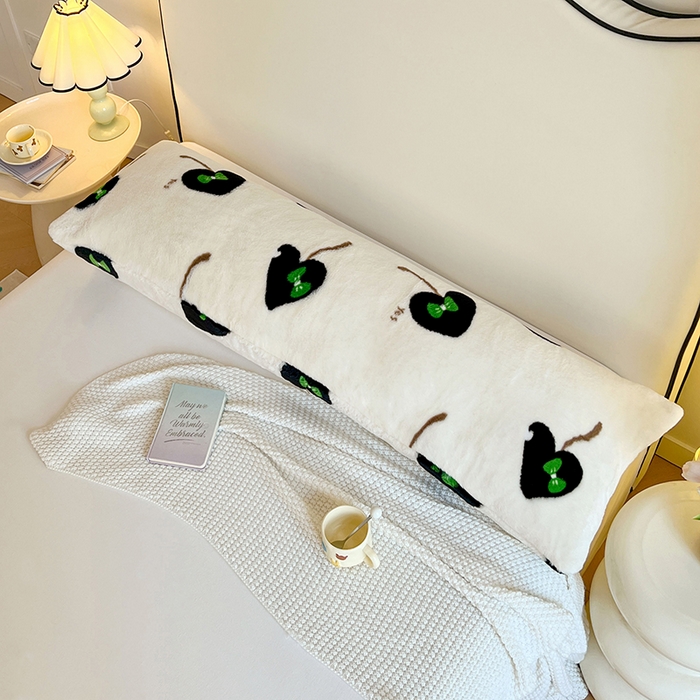 91家纺网 家纺一手货源 找家纺 梦舒羽 2025新款兔毛绒印花双人枕套牛奶绒加长枕芯套雪花绒枕头套一见倾心-黑