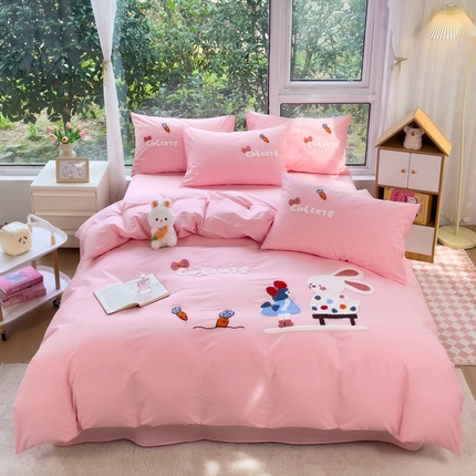 91家纺网 家纺一手货源 找家纺 （总）昊川家纺 2025新款A类全棉水洗棉高密毛巾绣四件套