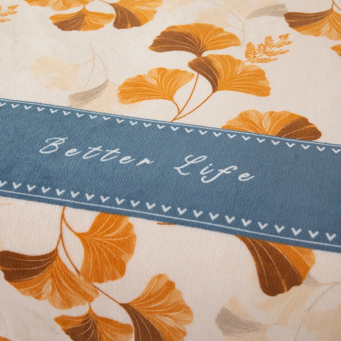 91家纺网 家纺一手货源 找家纺 侨鑫 2024新款法兰绒毛毯 银杏叶