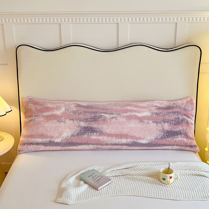 91家纺网 家纺一手货源 找家纺 梦舒羽 2025新款兔毛绒印花双人枕套牛奶绒加长枕芯套雪花绒枕头套暮色云尘