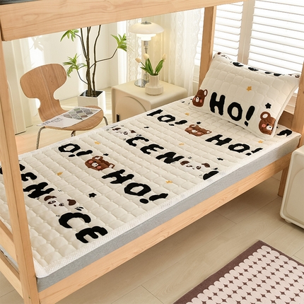 91家纺网 家纺一手货源 找家纺 （总）牵依 2025新款牛奶绒印花床垫学生床褥